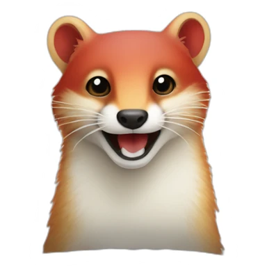 red and white cheerful mongoose on a pillow sticker