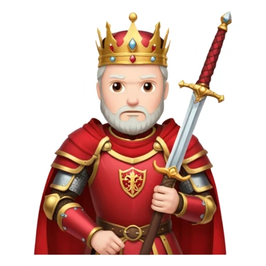 War old King – crimson armor + sword,Red Kings. sticker