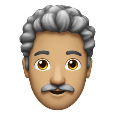 Un arabe avec les cheveux blouclés, une moustache et un bouc sticker