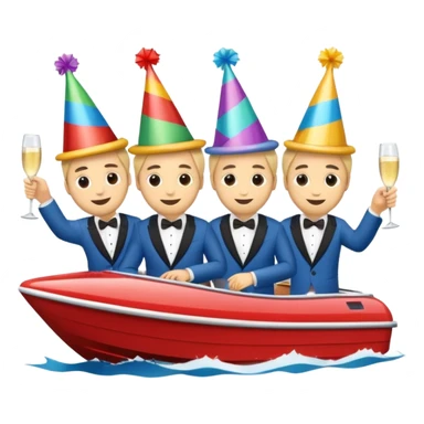 Men Party on speedboat  sticker