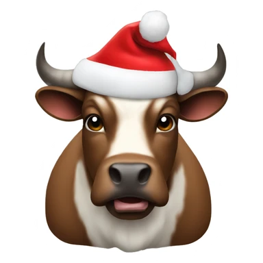 Bull with Santa Hat sticker