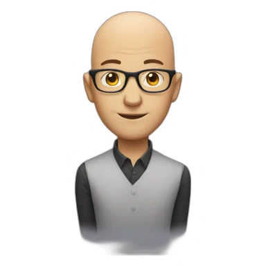A small bald man with glasses and tall bald man sticker