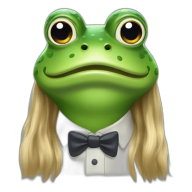 mr frog long hair sticker