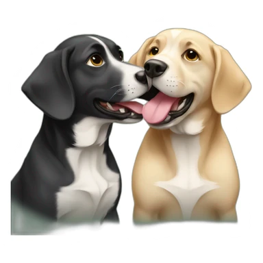 two dogs kissing sticker
