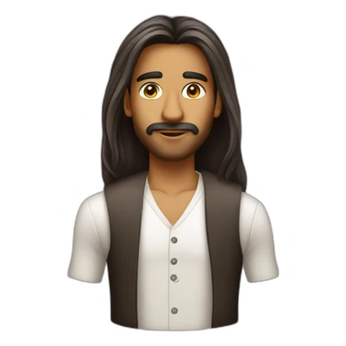 indian guy long hair cocktail sticker