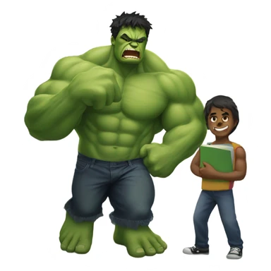 hulk go to school  sticker
