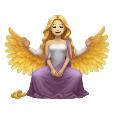Crea un emojis que de una mitad sea un ángel y la otra mitad un demonio  sticker