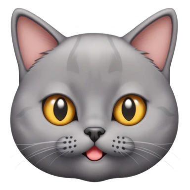 British short-hair cat with a silly face sticker