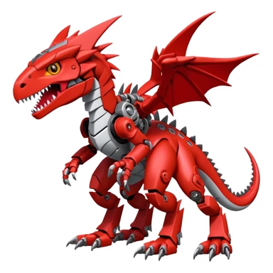Cool Edgy Digimon-Fakemon-Guilmon-Velociraptor-Dragon-Mecha full body sticker