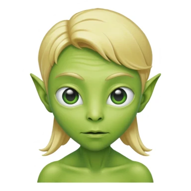 GREEN ALIEN WITH BLONDE HAIR sticker