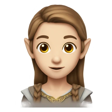 Brown hair pale elf  sticker