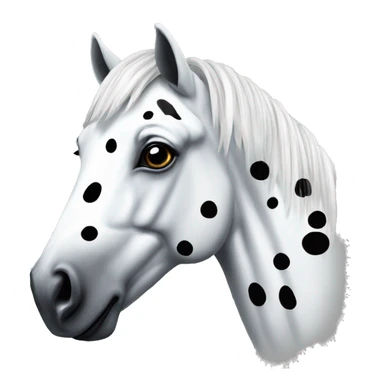 White horse covered with black spots sticker