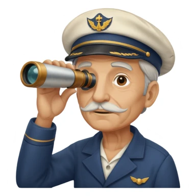 old sailor looking through a telescope sticker