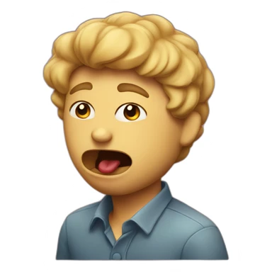 An emoji biting his lip and closing his eyes  sticker