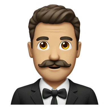 Man big handlebar moustache  sticker