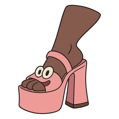 pink platform heel with a leg in stockings sticker