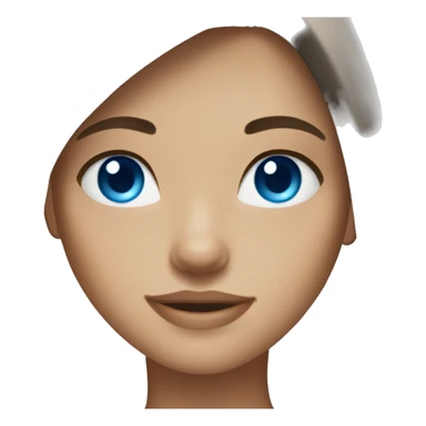 girl with brunette hair and blue eyes sticker