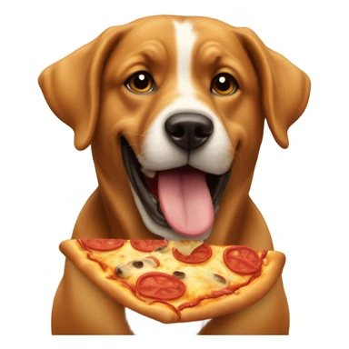 Dog eating pizza sticker