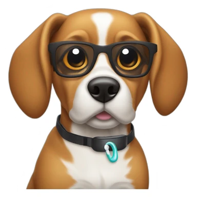 dog with airpod’s sticker