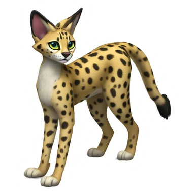 Anthro Epic Edgy Colorful Serval-Vernid-Trico full body sticker