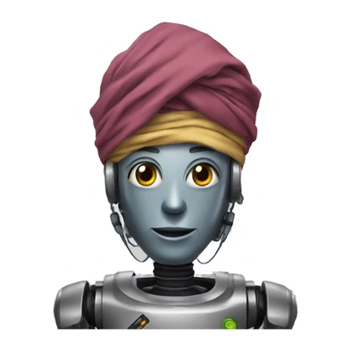 robot with syeykh turban sticker
