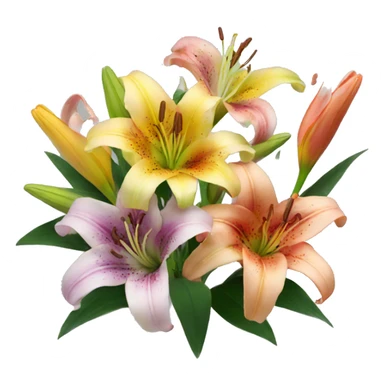 Bouquet of colourful lilies sticker