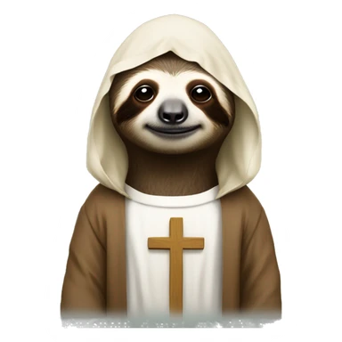 Sloth wearing jesus garb sticker