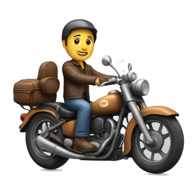 Man on old motorbike sticker