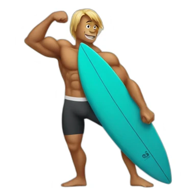 SURFER SHOWING BICEP MUSCLE sticker