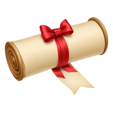 scroll or rolled-up invitation with a red ribbon sticker
