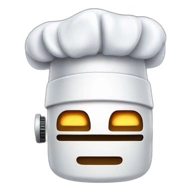 Robot wearing chefs hat in pixel art style. sticker