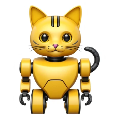 Cat-shaped yellow,Toy Robot. sticker