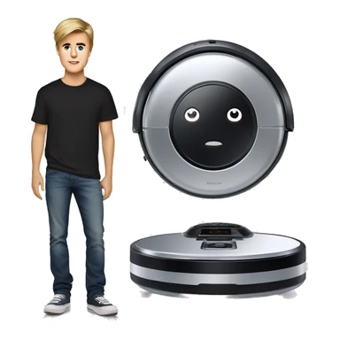 Justin Bieber as a robot vacuum  sticker