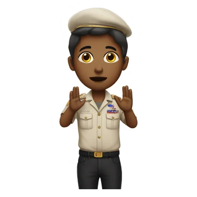 salute with tears in eyes sticker