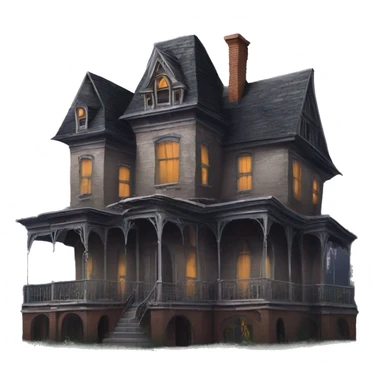Derelict Addams sprawling 12 story tall haunted old mansion  sticker