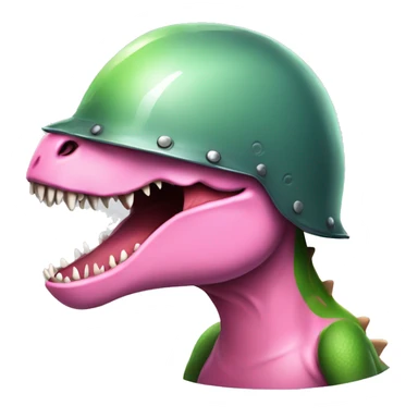 Dinosaur wearing a helmet, pink cheeks sticker