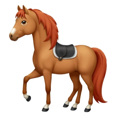 Red dun horse with same color hair and a small white star between his eyes sticker