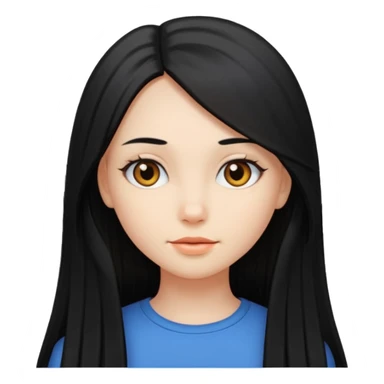 Girl with long black straight hair  sticker