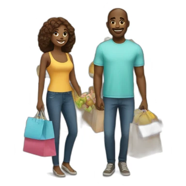 couple shopping together sticker