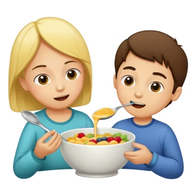 Spoon feeding another person sticker sticker