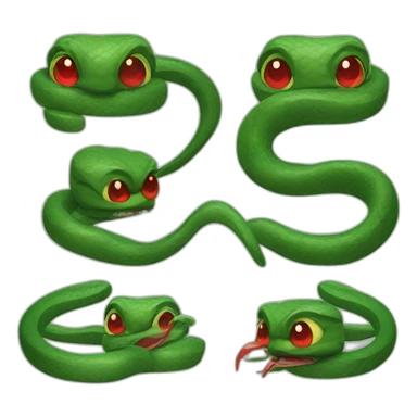 Green bad snake red eyes sticker