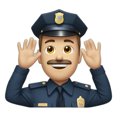 Policía llevándose las manos a la cabeza sticker