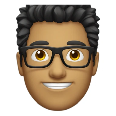 a guy with white coloured spectacles,black coloured Fauxhawk hairstyle sticker