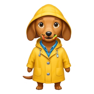 Dachshund wearing a raincoat  sticker