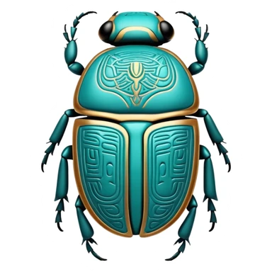 ancient Egyptian scarab beetle amulet with hieroglyphics sticker