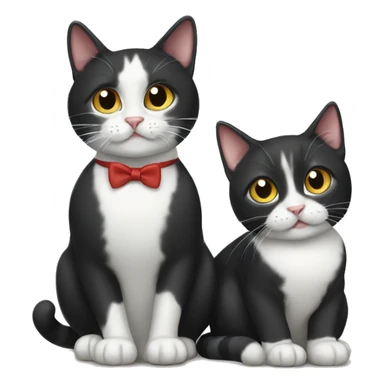 tuxedo cat and tabby cat sticker