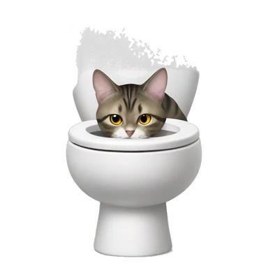 Cat drinking from toilet  sticker