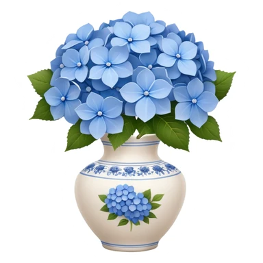 white vase with blue flowers sticker