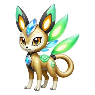 Meloetta-Vernid-Primagen-Fionbri-Trico-Protogen-hybrid-fusion-Fakémon-creature, full body sticker