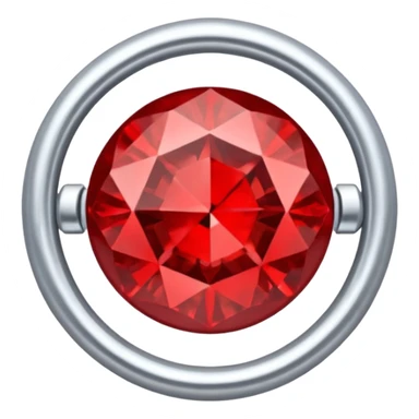 red ring marry red diamond metal prata sticker
